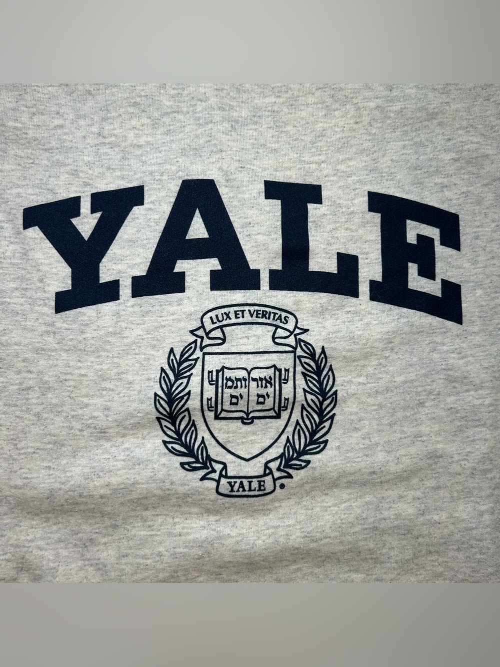 Champion Yale University Bulldogs Men M Fleece Crewneck Pullover Gray Sweatshirt - Picture 4 of 8